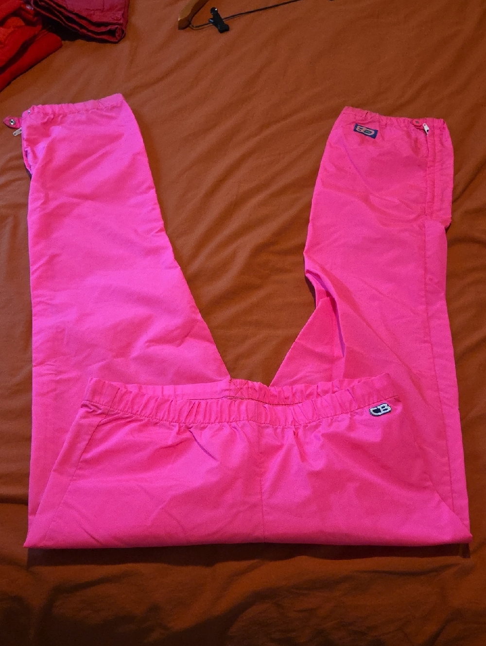 Vintage 80s CB Sport Nylon Ski Outdoor Pants Hot Pink Unisex 34" Waist